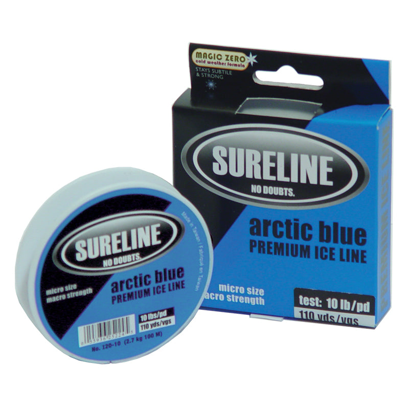 Sureline Arctic Blue Premium Ice Fishing Monofilament 110yds 