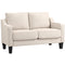 Loveseat Sofa, Modern Couch with Pocket Spring, Linen Upholstered, Thick Padded, Beige