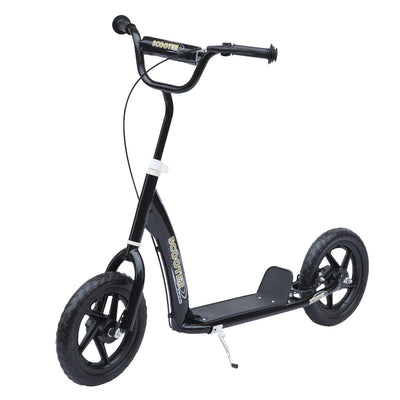 HOMCOM Street Cruiser: Kids Scooter Street Bike with 12" Tire for Ages 5+, Ride-On Toy, Black Finish 