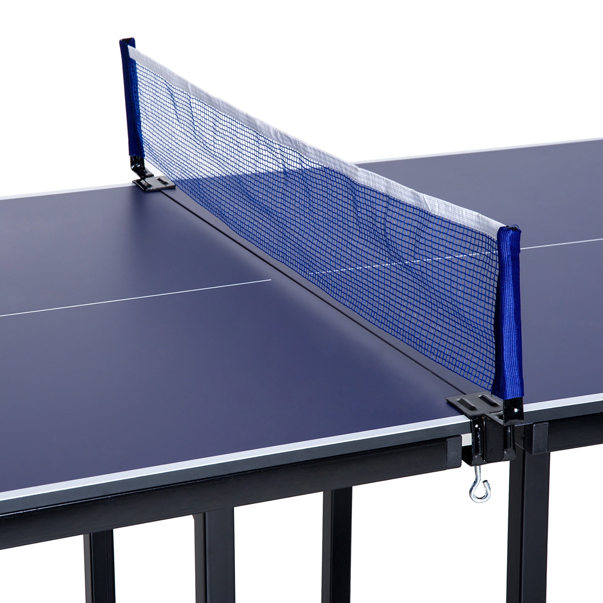 Soozier Compact Midsize Table Tennis Table 6x3ft Free Standing Folding Family Ping-pong Table Blue 