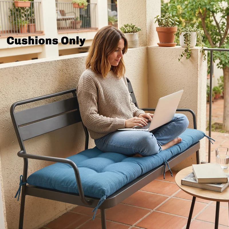Patio Lounge Chair Cushion, UV50+ Chaise Lounge Chair Cushion with Securing Straps for Patio, 78 x 25.6 inch, Blue