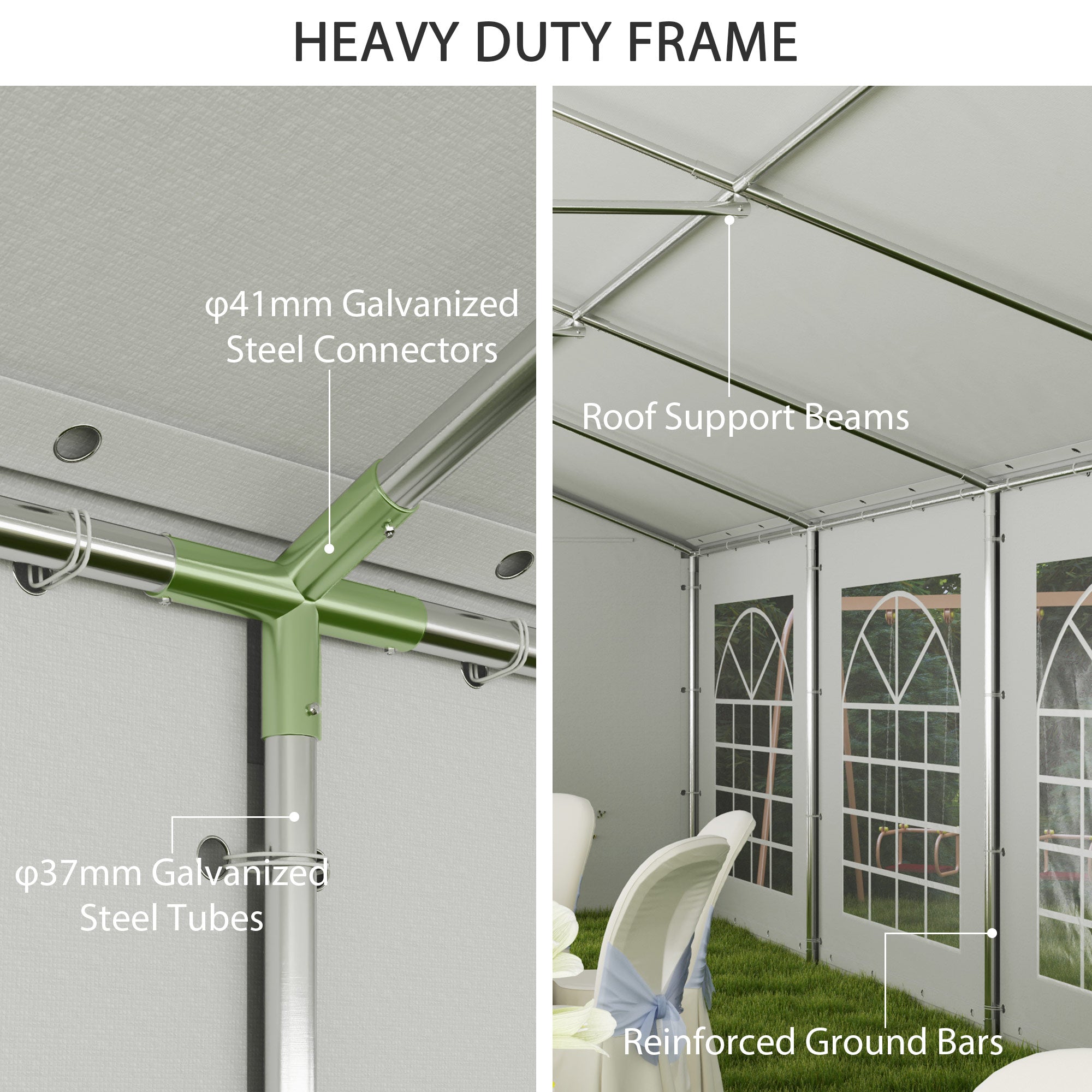Outsunny 20' x 40' Party Tent, Outdoor Canopy Tent with 12 Removable Window Sidewalls for Parties, Wedding, Events, BBQ 