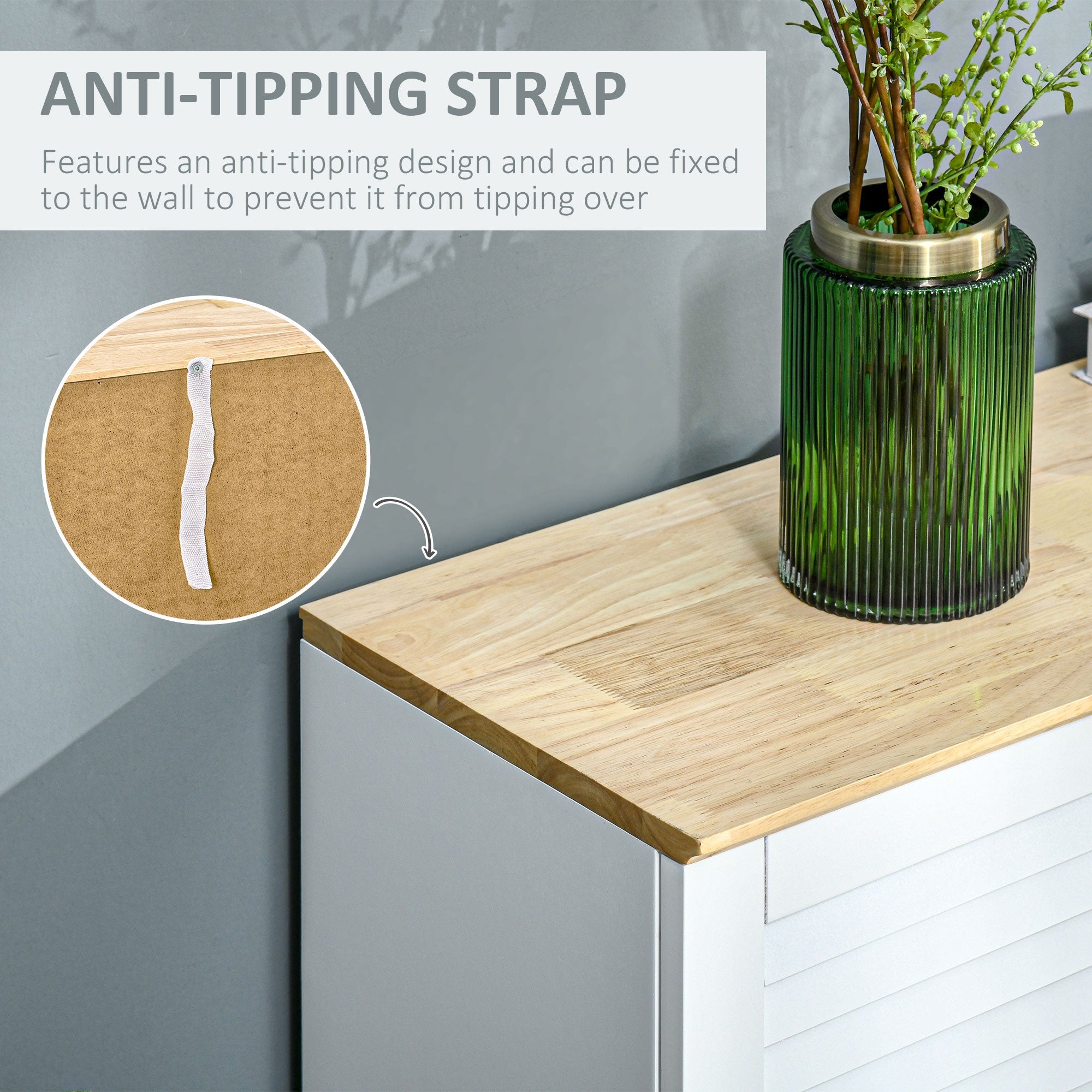 HOMCOM Bathroom Bliss: Freestanding Kitchen Sideboard Storage Cabinet with Louvered Doors, White Organizer 