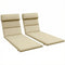 Patio Chaise Lounge Chair Cushions Replacement Sun Lounger Pads with Headrest and Ties, Set of 2, Beige