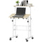 Stand Up Desk, Height & Angle Adjustable Computer Desk with Wheels for Standing or Sitting, Laptop Table, Natural