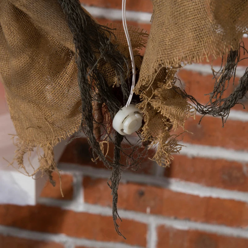 Outsunny 28" Animated Hanging Bat – Glowing LED Eyes, Battery Operated Halloween Decoration 