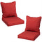 Seat Cushion Back Pillows Replacement Set of 2, Patio Chair Cushions Set for Indoor Outdoor, Wine Red