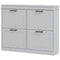 HOMCOM Shoe Storage Cabinet with 4 Flip Drawers and Adjustable Shelves, Narrow Shoe Cabinet for 20 Pairs of Shoes, Grey
