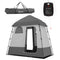 Outsunny Outdoor Portable Pop Up Shower Tent Changing Tent Privacy Enclosure with 2 Rooms, Shower Bag, Floor for Camping, Dark Grey