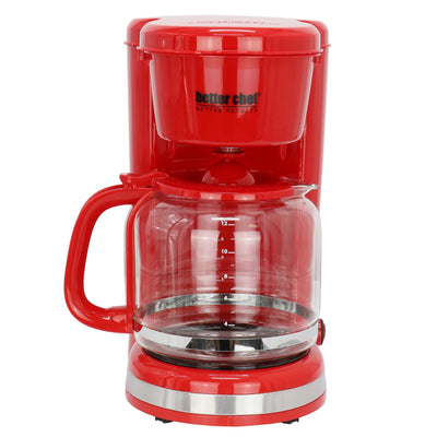 Better Chef 12 Cup 900 Watt Coffee Maker in Red - Free Shipping 