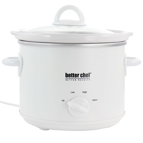 Better Chef 3 Quart Round Slow Cooker with Removable Stoneware Crock in White - Free Shipping 