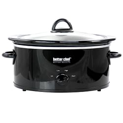 Better Chef 3 Quart Oval Slow Cooker with Removable Stoneware Crock in Black - Free Shipping 