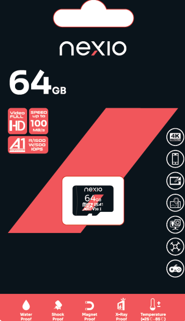 NEXIO High Speed Micro SD/TF card Capacity 64GB 