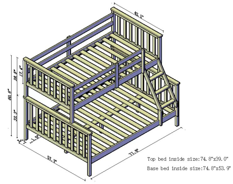 ARDYNAMIC Single Over Double Convertible Bunk Bed 