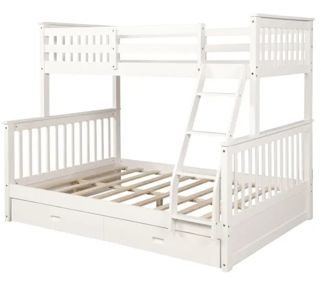 ARDYNAMIC Single Over Double Convertible Bunk Bed with Drawers 