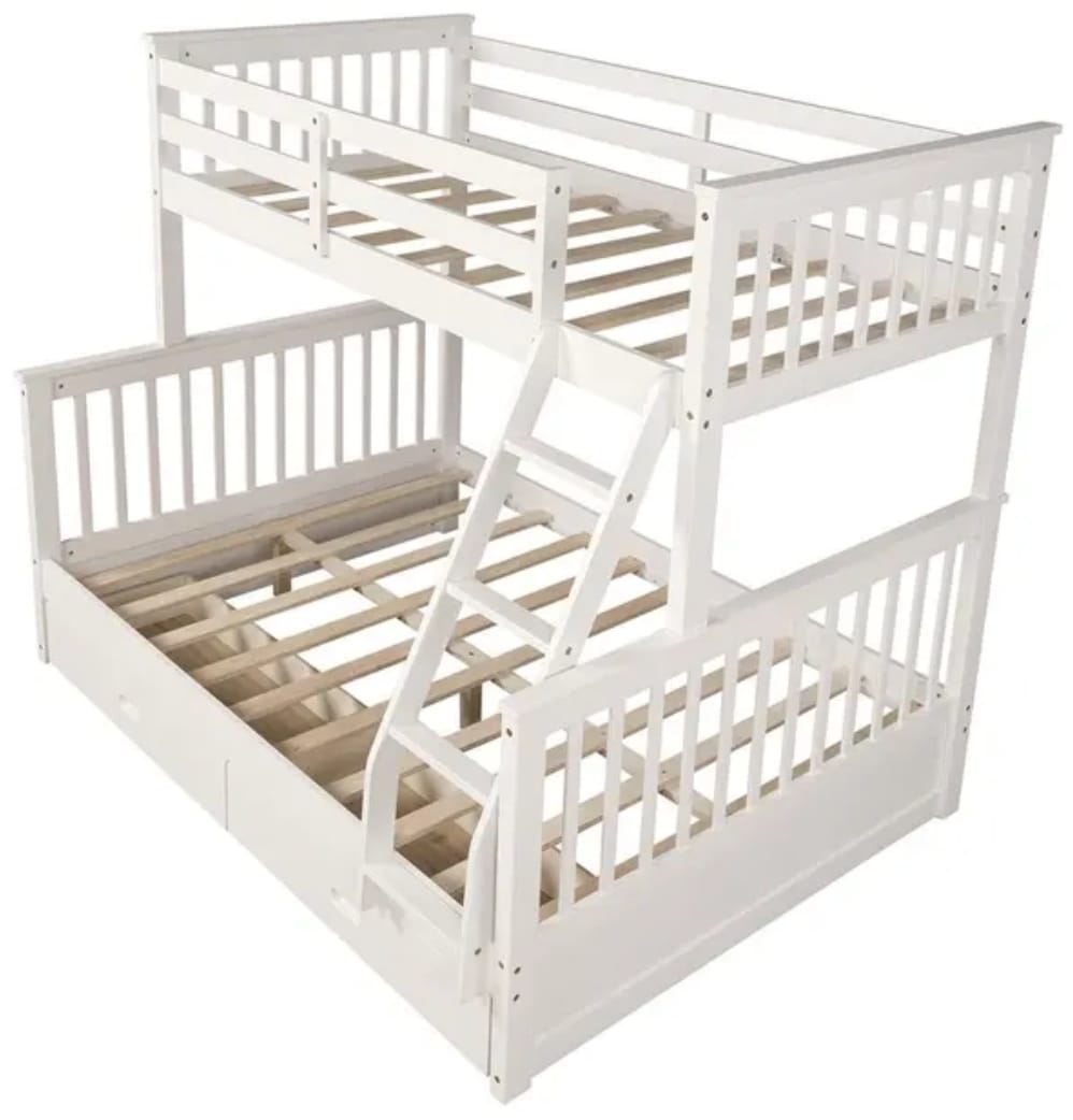 ARDYNAMIC Single Over Double Convertible Bunk Bed with Drawers 
