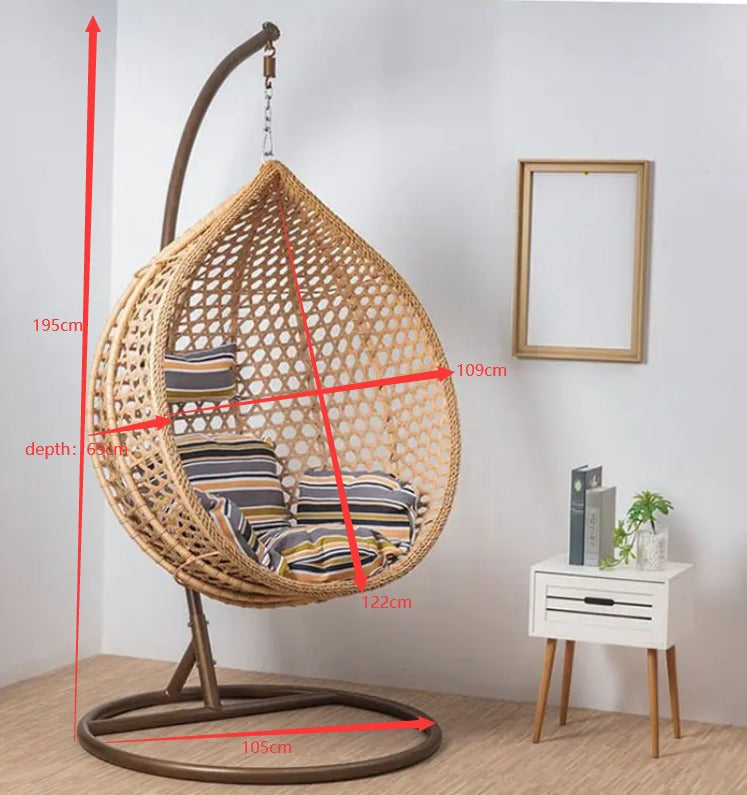 ARDYNAMIC AMARA EGG SWING CHAIR LIGHT BROWN 
