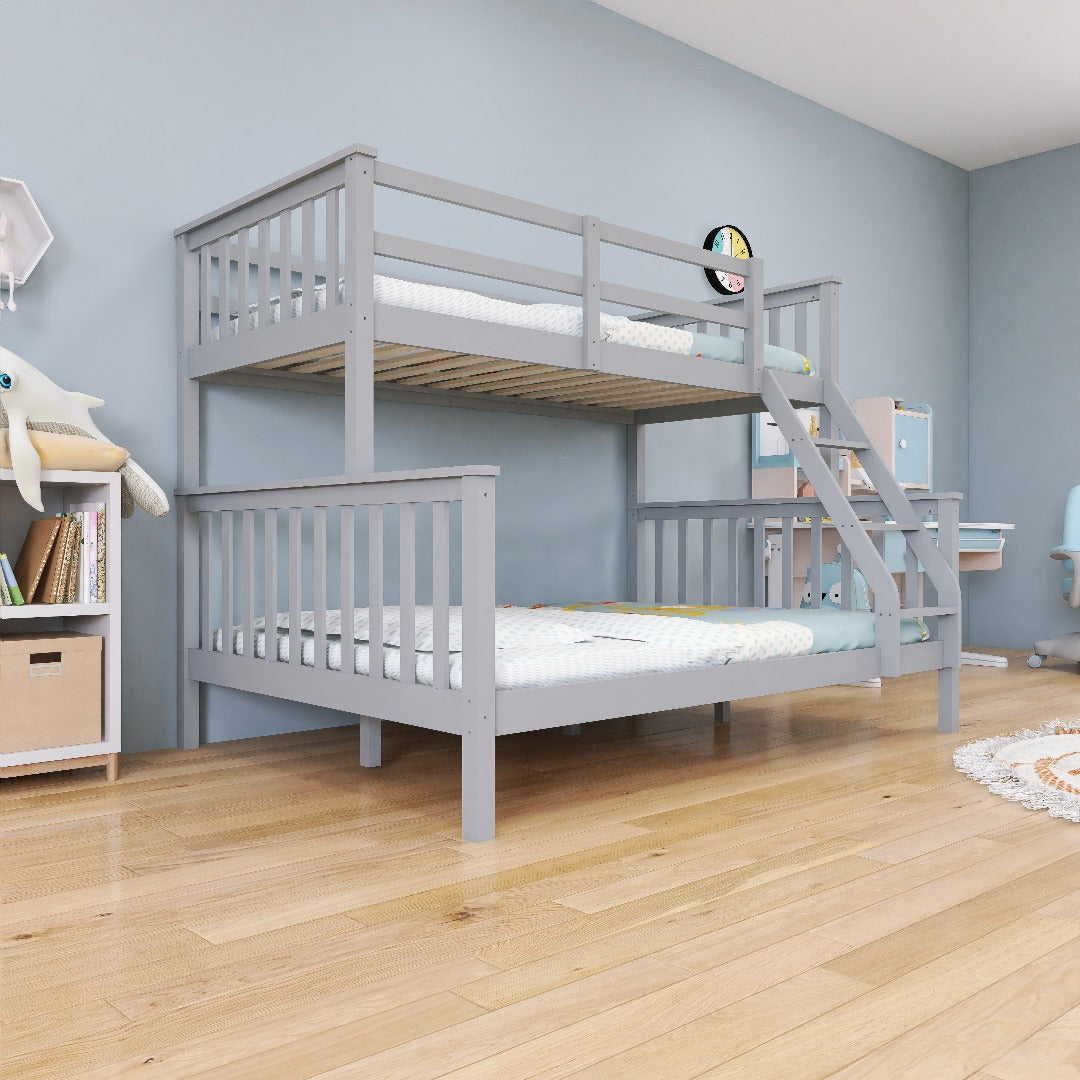 ARDYNAMIC Single Over Double Convertible Bunk Bed with Drawers in Grey 