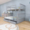 ARDYNAMIC Single Over Double Convertible Bunk Bed | Grey, Slatted Headboards,