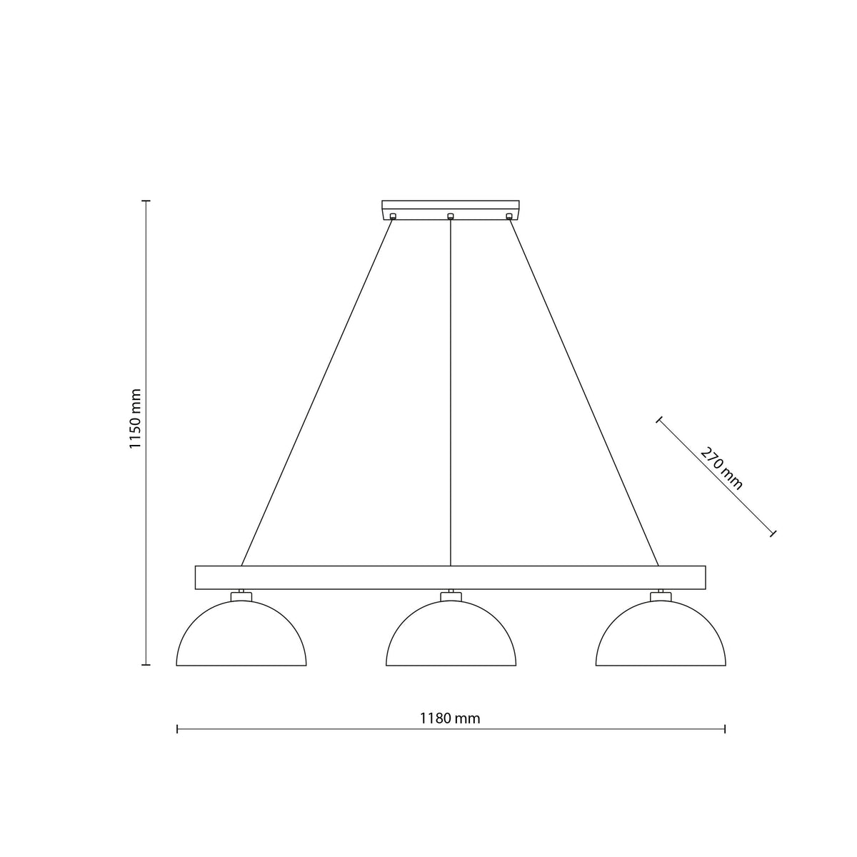 OSLO Scandinavian 3-Light Pendant Light for Dining Table & Kitchen Island