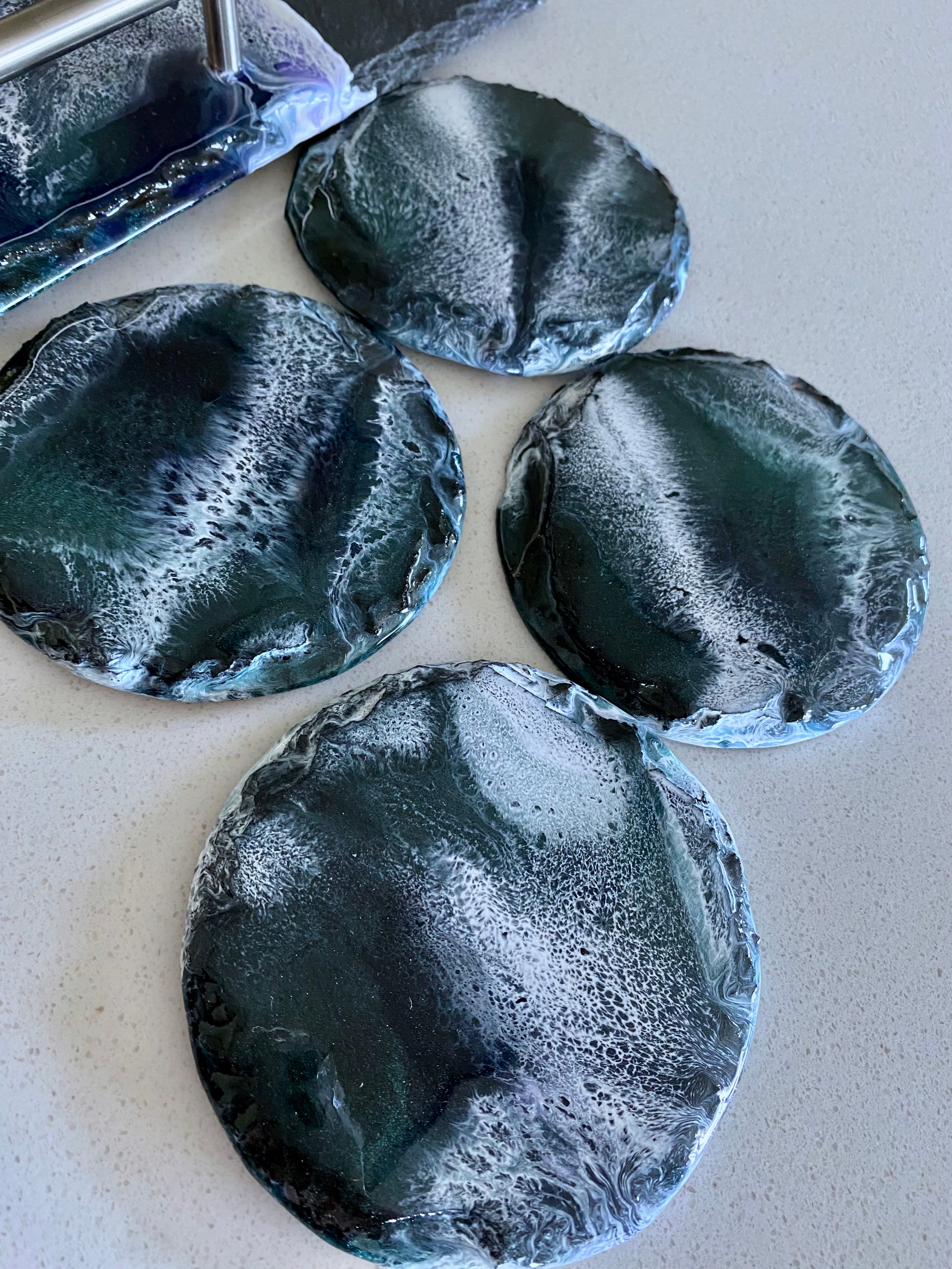 Natural Slate Charcuterie Board with Coasters 