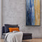 Twilight Abstract Acrylic Canvas Wall Art Hand Painted Gallery Wrapped Artwork with Gold Silver Leaf and Textured Detail