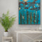The Reef Abstract Acrylic Canvas Wall Art Hand Painted Gallery Wrapped Artwork with Gold Silver Leaf and Textured Details