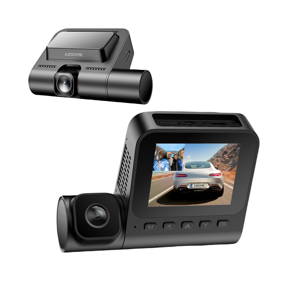 AZDOME Dash Cam V600 2.4" Screen 2x1080P+480P Car Camera G-Sensor Super Night Vision Car DVR 24H Parking Mode Support Rear Cam 