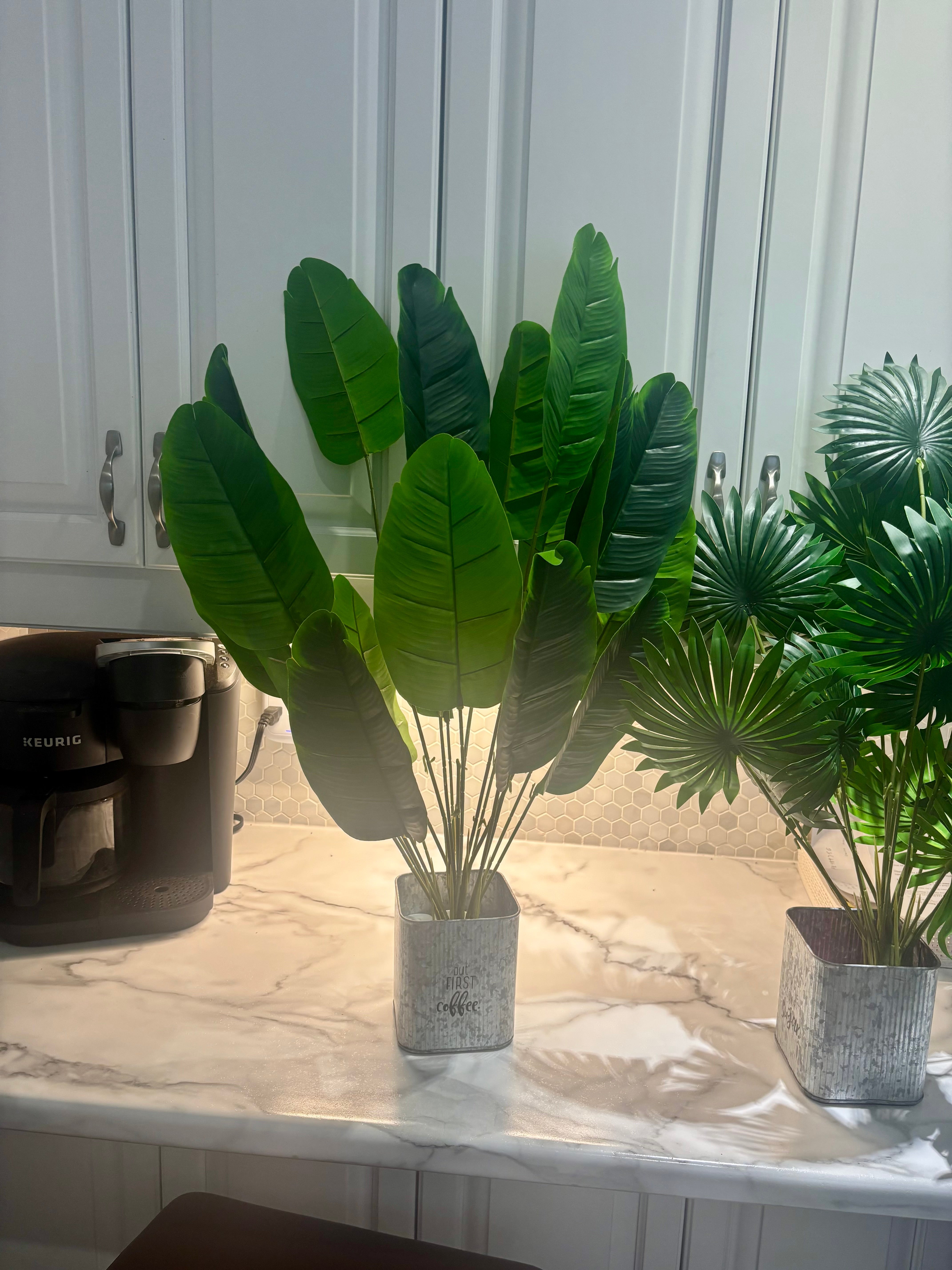 2pcs set of large artificial palm trees - UV resistant - Indoor / Outdoor Use 