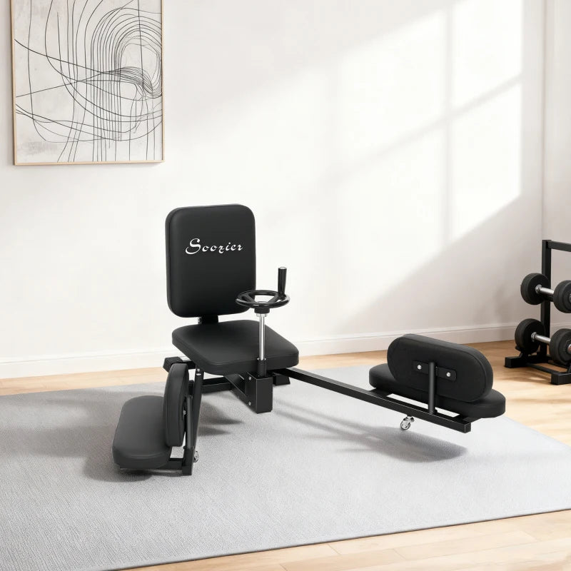 Soozier Leg Stretcher, 180° Adjustable Leg Split Machine with Handwheels, Leg Stretching Equipment for Flexibility