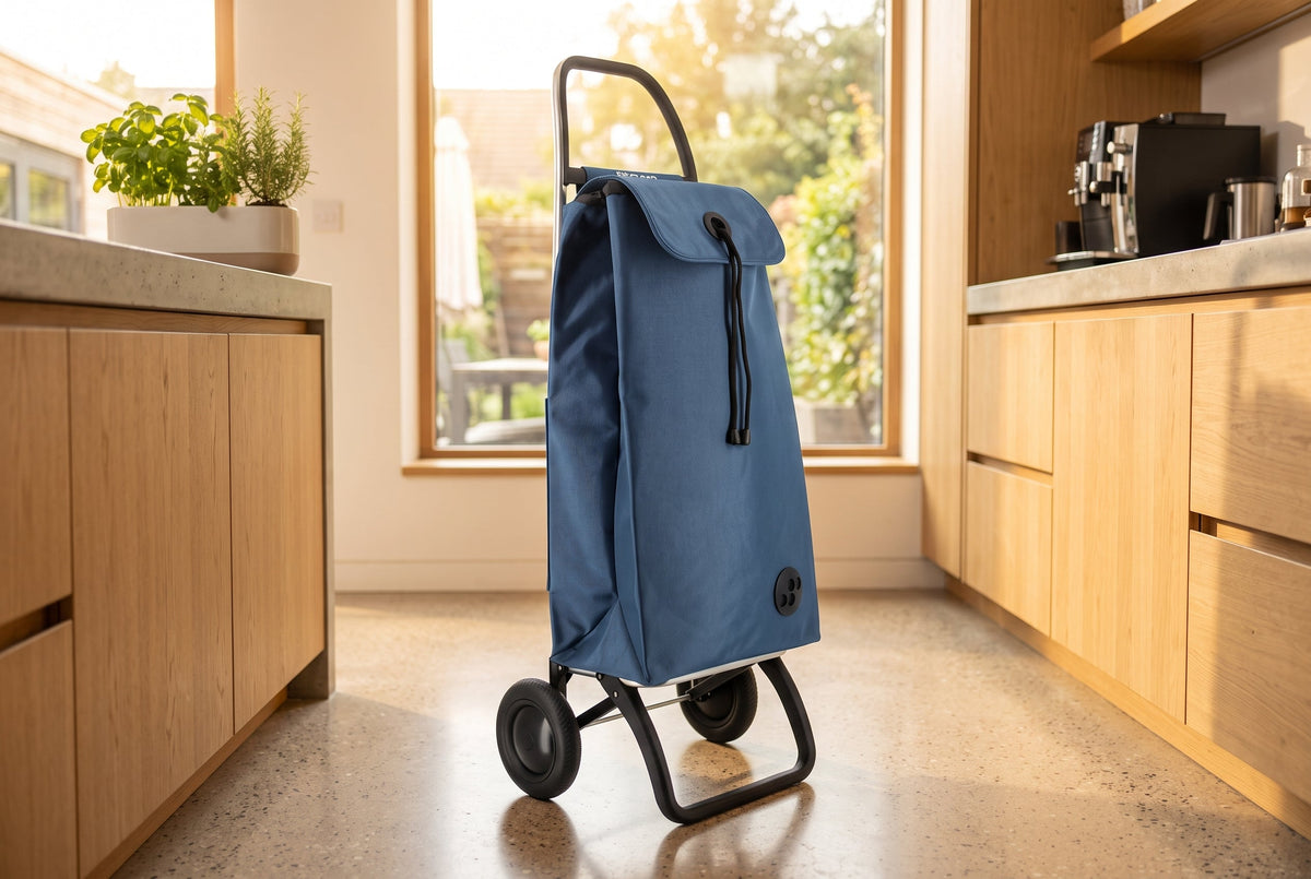 Folding Shopping Cart, Rolser I-Max MF Convert 2, Aluminum, Denim Blue