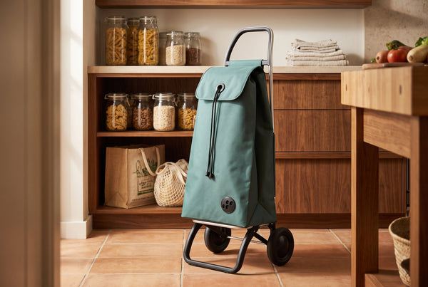 Folding Shopping Cart, Rolser I-Max MF Convert 2, Aluminum, Pine Green