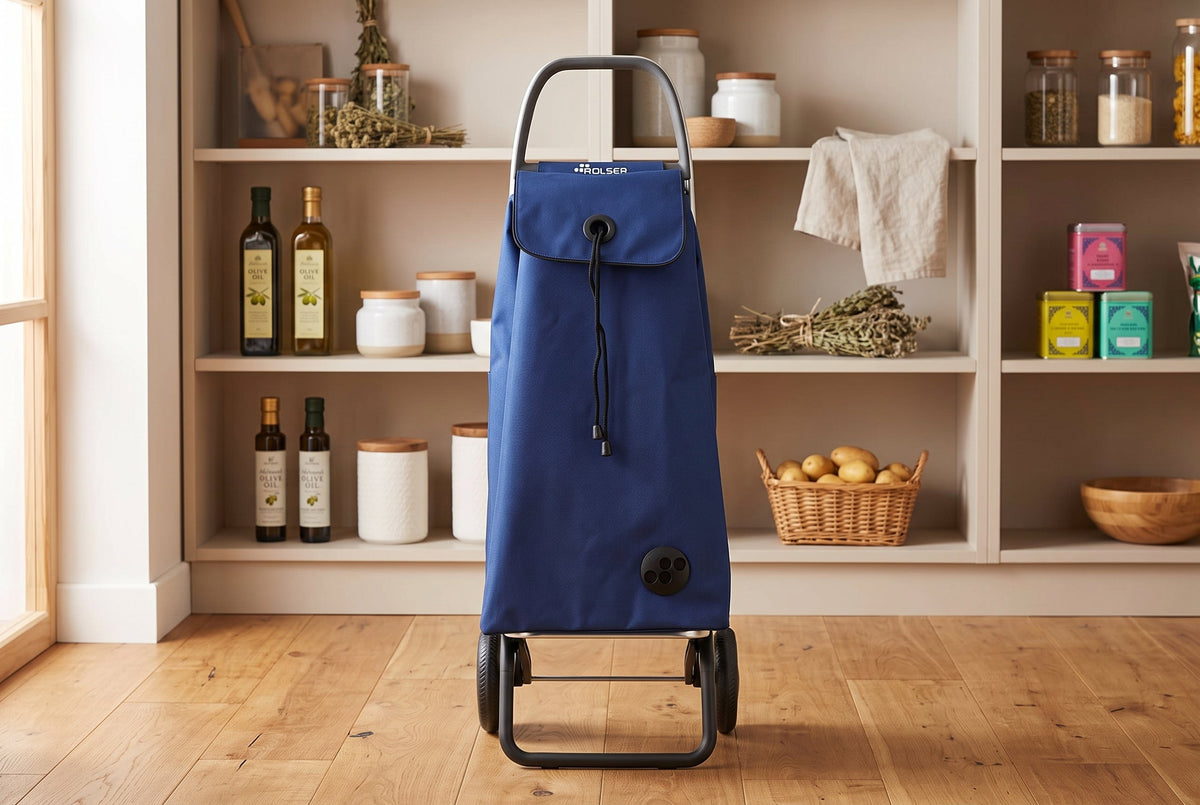 Folding Shopping Cart, Rolser I-Max MF Convert 2, Aluminum, Sapphire Blue