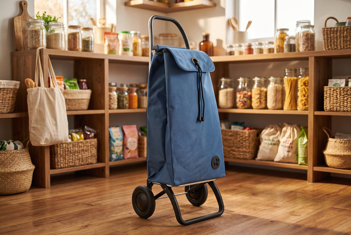 Folding Shopping Cart, Rolser I-Max MF Logic, 2-Wheel, Aluminum, Denim Blue