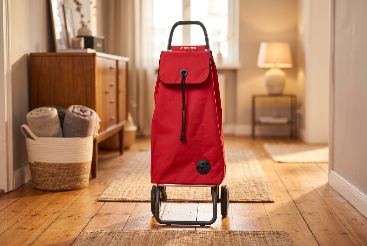 Folding Shopping Cart, Rolser I-Max MF Logic, 2-Wheel, Aluminum, Red