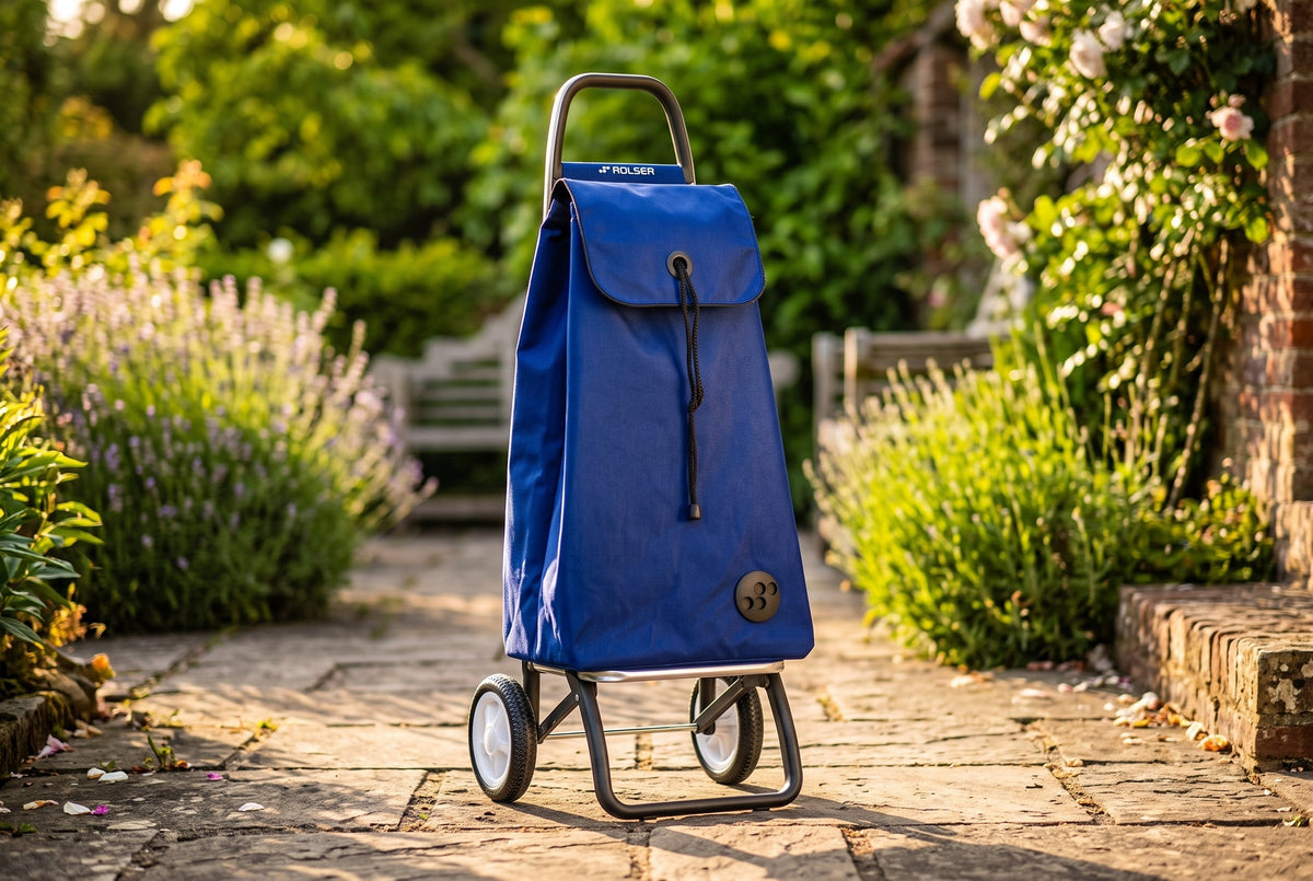 Folding Shopping Cart, Rolser I-Max MF Logic, 2-Wheel, Aluminum, Sapphire Blue