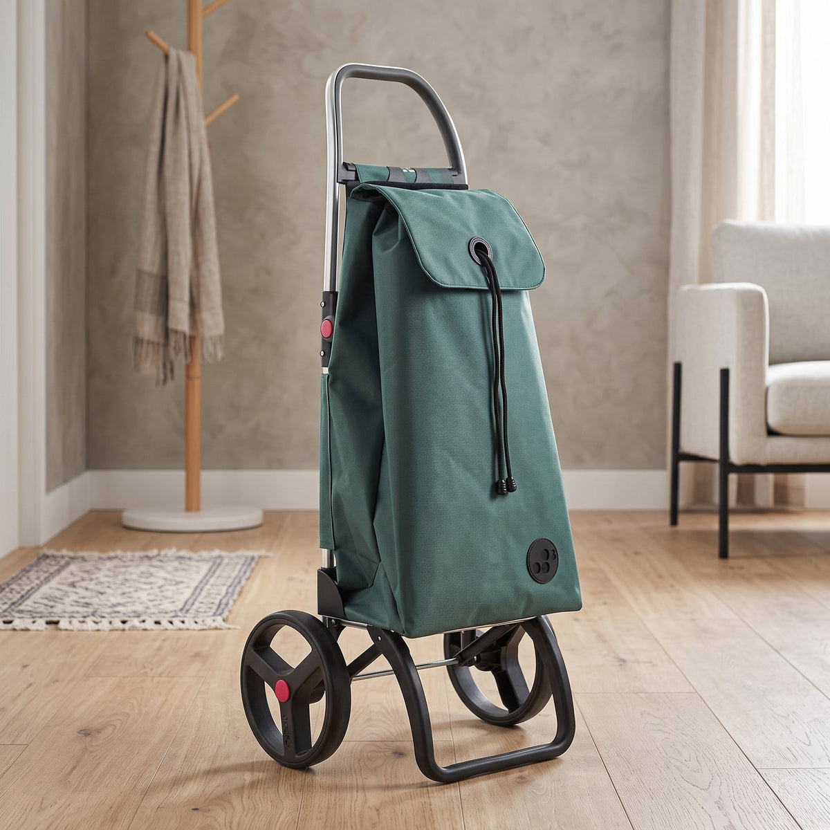 Folding Shopping Cart, Rolser I-Max Logic RSG, Aluminum, Pine Green