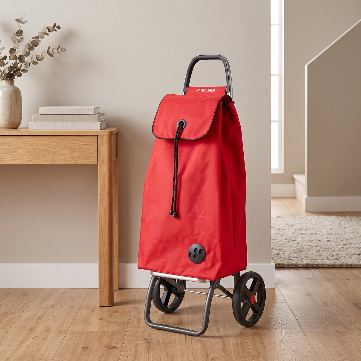 Folding Shopping Cart, Rolser I-Max Logic RSG, Aluminum, Red