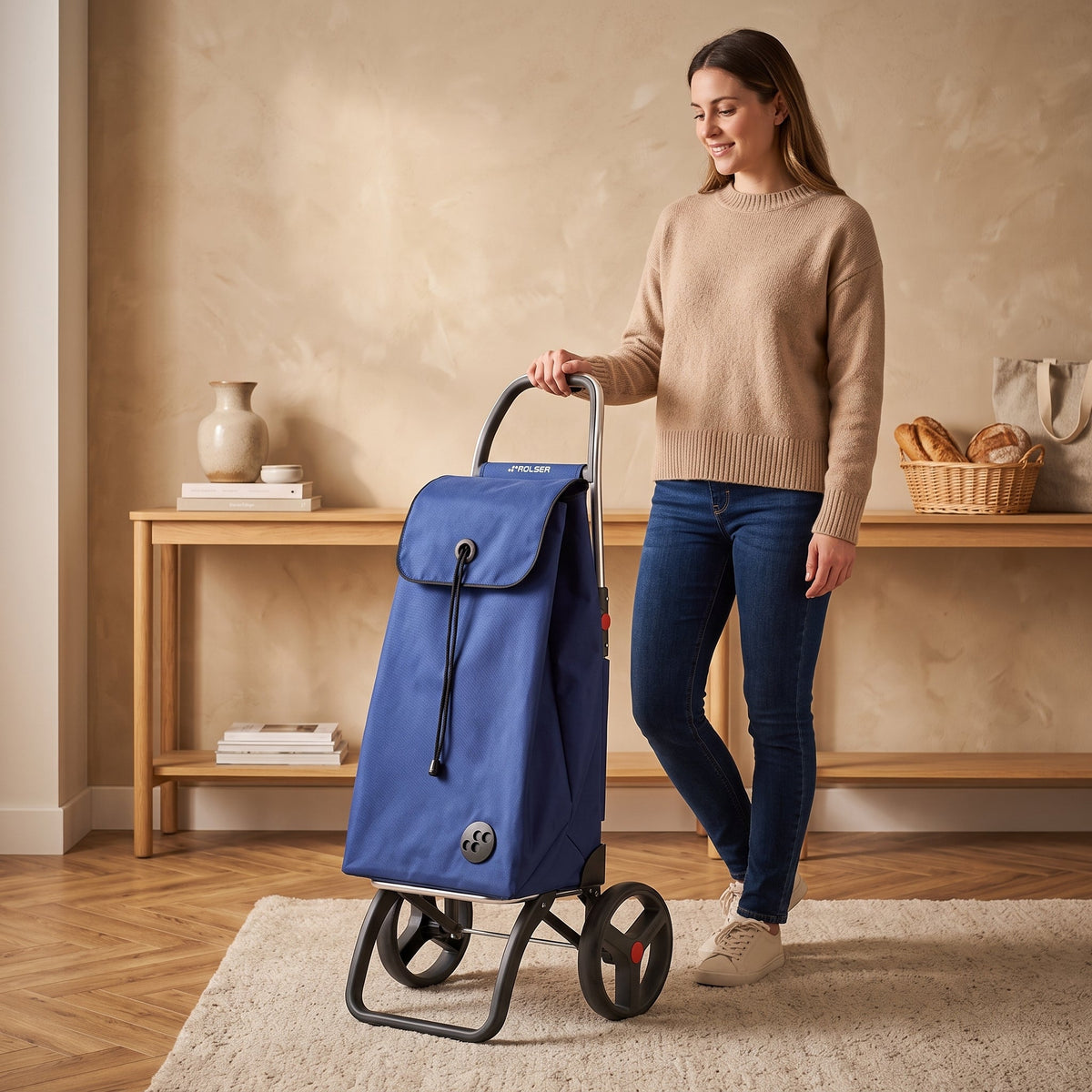 Folding Shopping Cart, Rolser I-Max Logic RSG, Aluminum, Sapphire Blue