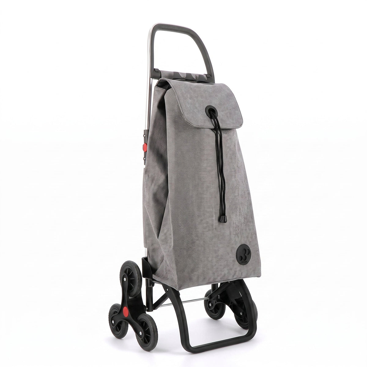 Stair Climbing Folding Shopping Cart, Rolser I-Max Tweed 6L Logic, Aluminum, Grey