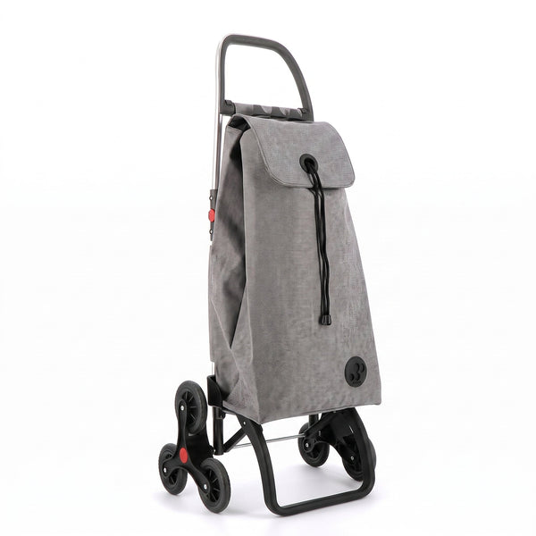 Stair Climbing Folding Shopping Cart, Rolser I-Max Tweed 6L Logic, Aluminum, Grey