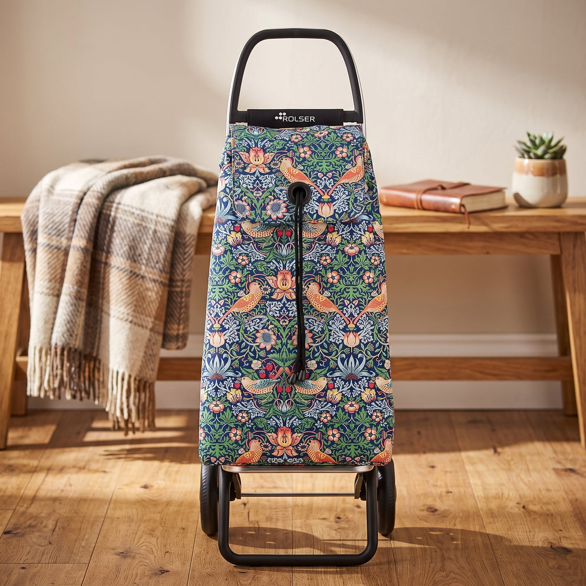 Folding Shopping Cart, Rolser I-Max Convert 2, Aluminum, Strawberry Print