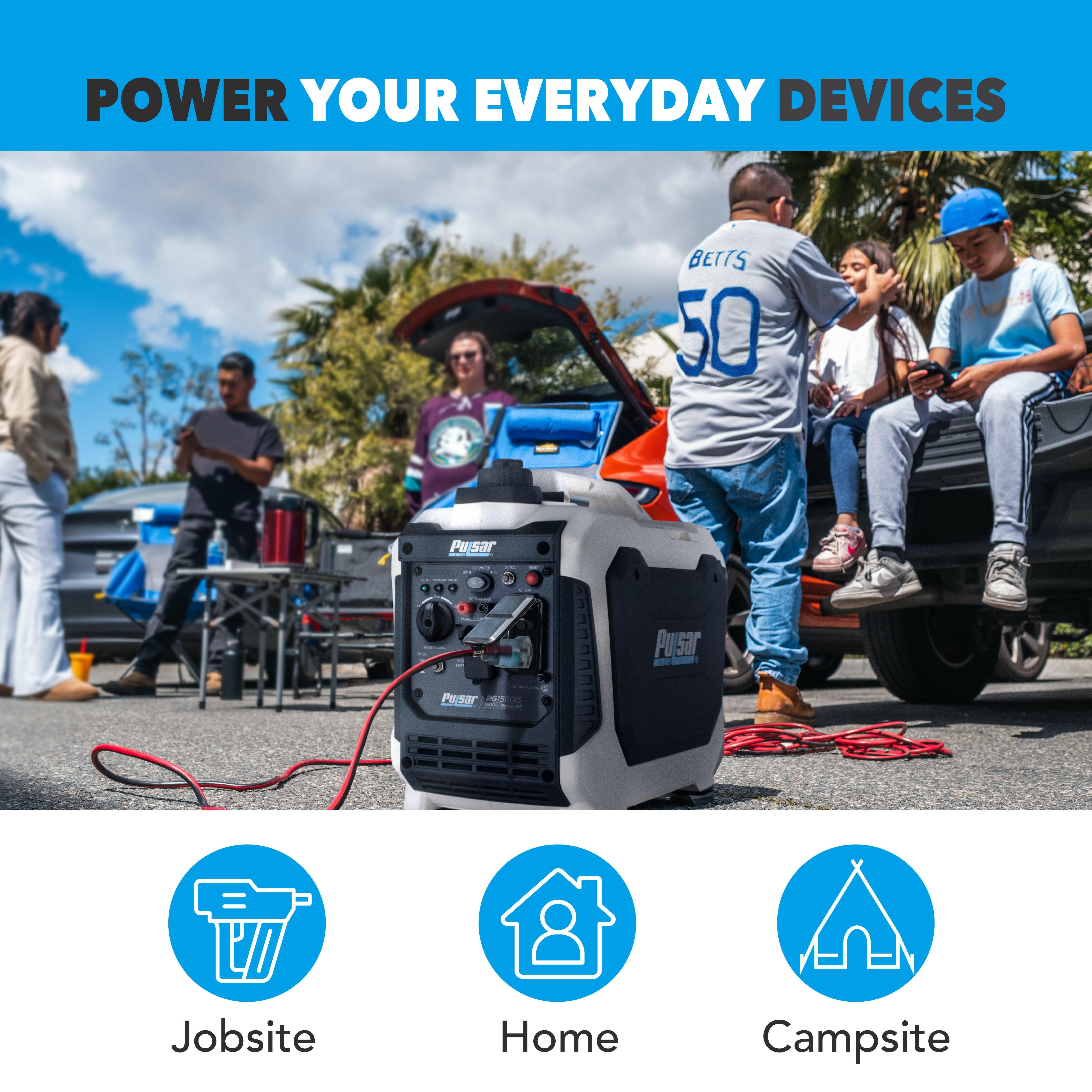 Pulsar PG1202s 1200W Peak 900W Rated Portable Gas-Powered Generator 