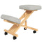 HOMCOM Ergonomic Kneeling Chair, Adjustable Wood Knee Stool with Cushion for Home, Posture Knee Chair with Casters, Cream White