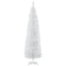 HOMCOM 7' Pencil Christmas Tree, Slim Artificial Xmas Tree with Realistic Branches, Sturdy Metal Stand, White