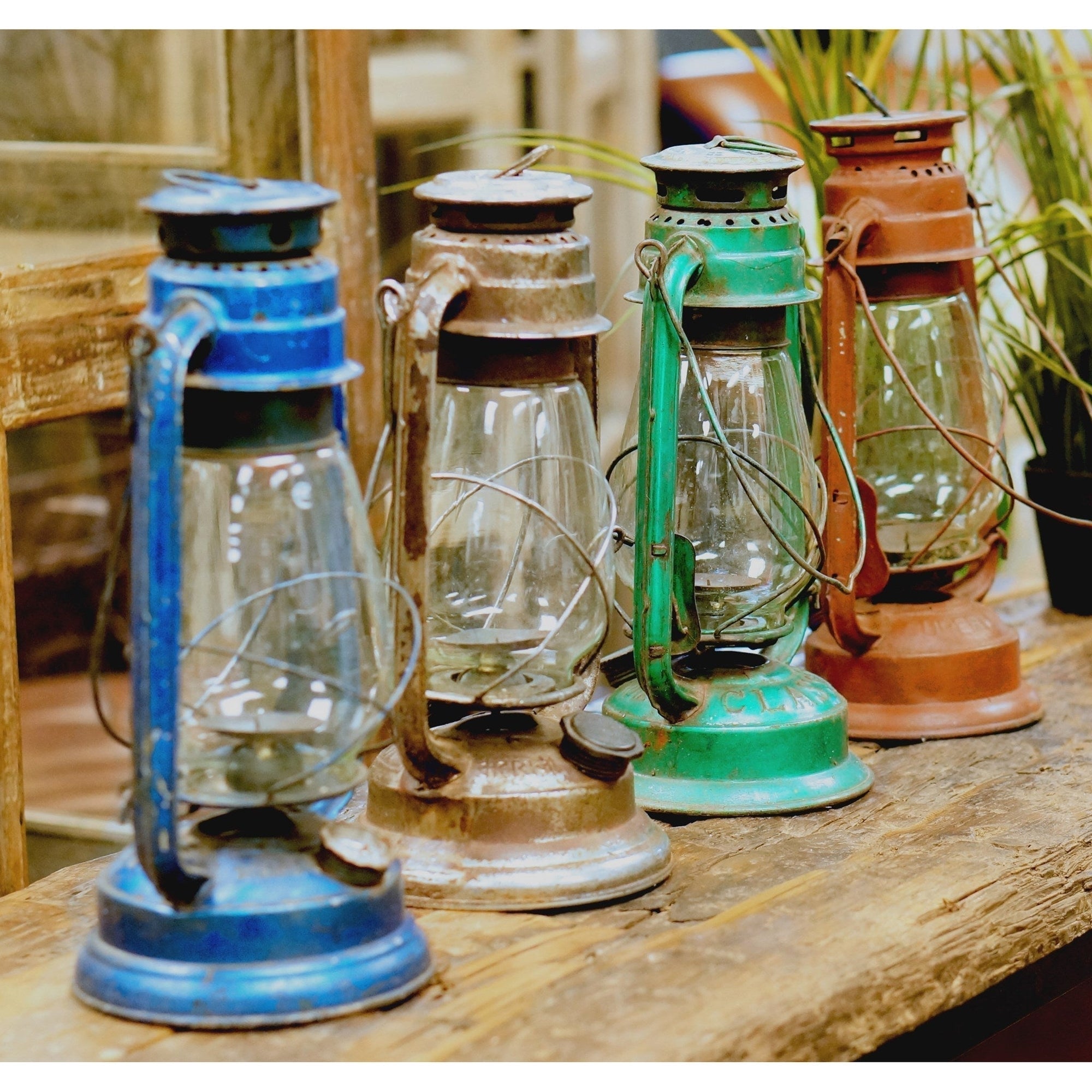 Old Glass /Metal Lantern 