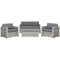 Outsunny Deluxe 4PC Outdoor Wicker Sofa Set PE Rattan Patio Furniture Extra Wide Seat Conversation Tempered Glass