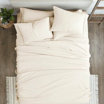 King size Ivory Beige 6-Piece Wrinkle Resistant Microfiber/Polyester Sheet Set - Free Shipping 
