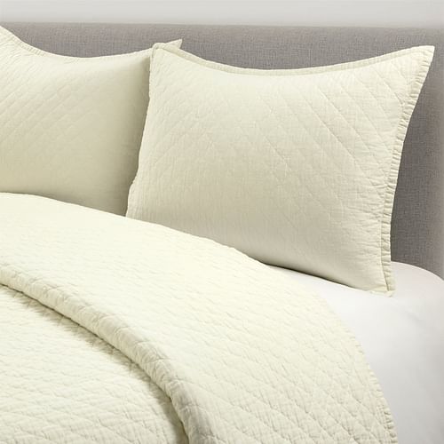 Full/Queen Lightweight Cotton Linen Ivory Textured Reversible 3-Piece Quilt Set - Free Shipping 