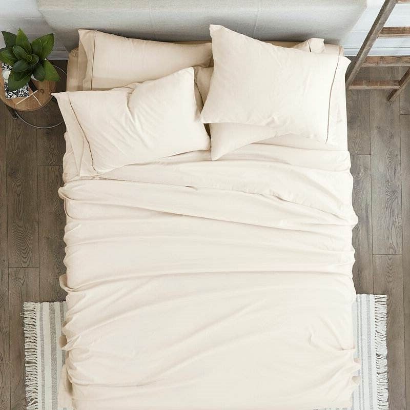 Queen size Ivory Beige 6-Piece Wrinkle Resistant Microfiber/Polyester Sheet Set - Free Shipping 